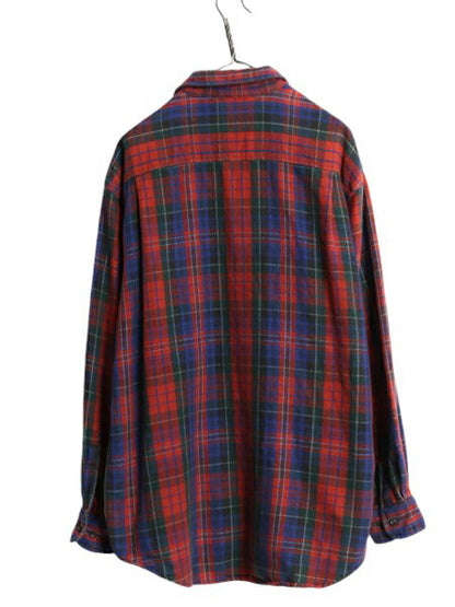90s バナナリパブリック チェック ヘビー フランネル シャツ メンズ L 古着 オールド BANANA REPUBLIC 長袖シャツ ネルシャツ マルチカラー