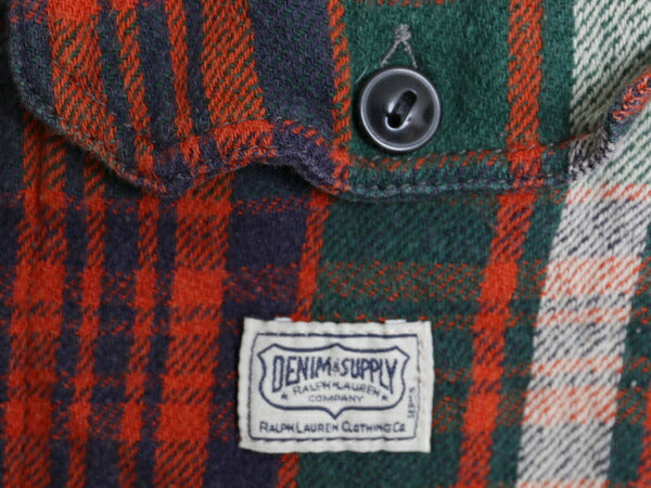 デニム&サプライ ラルフローレン チェック フランネル シャツ メンズ L / DENIM&SUPPLY ポロ ネルシャツ 長袖シャツ コットン マルチカラー