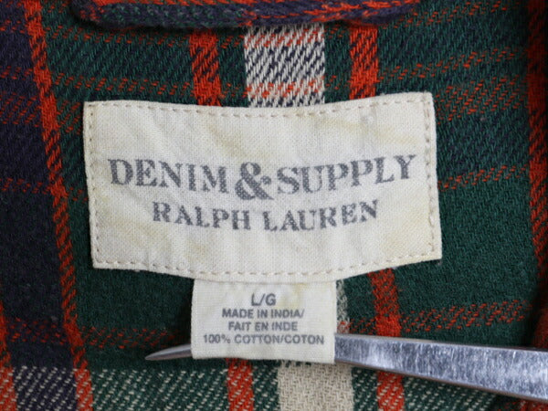 デニム&サプライ ラルフローレン チェック フランネル シャツ メンズ L / DENIM&SUPPLY ポロ ネルシャツ 長袖シャツ コットン マルチカラー
