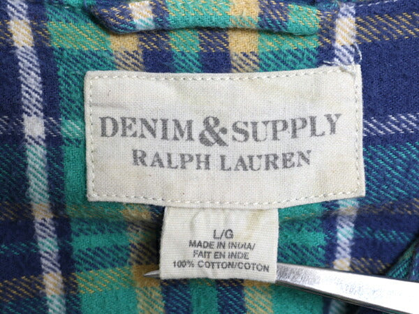 デニム&サプライ ラルフローレン チェック フランネル シャツ メンズ L / DENIM&SUPPLY ポロ ネルシャツ 長袖シャツ マルチカラー コットン