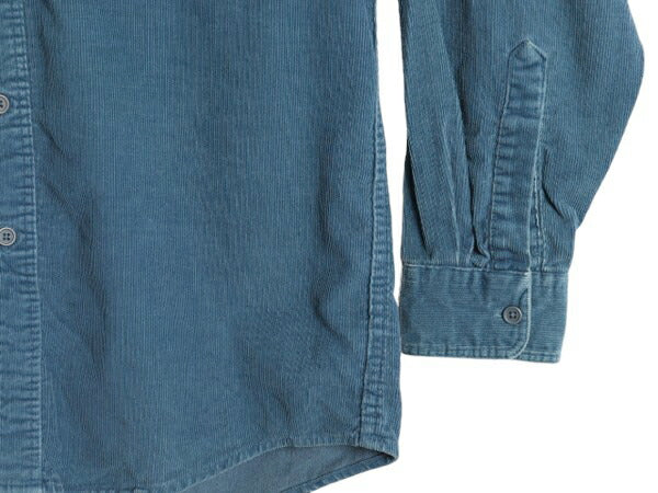 80s USA製 エルエルビーン コーデユロイ 長袖 シャツ メンズ M / 80年代 ヴィンテージ LLBEAN アウトドア 長袖シャツ ポケット付き ブルー
