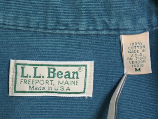 80s USA製 エルエルビーン コーデユロイ 長袖 シャツ メンズ M / 80年代 ヴィンテージ LLBEAN アウトドア 長袖シャツ ポケット付き ブルー