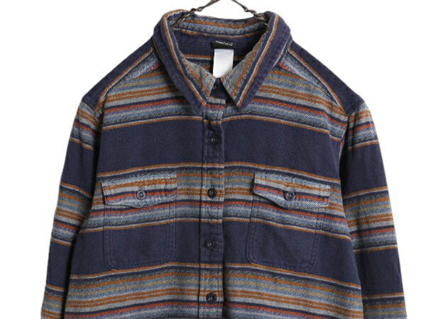 14年製 パタゴニア ロングスリーブ フィヨルド フランネル 長袖 シャツ 8 レディース S 程 古着 Patagonia ネルシャツ ネイティブ ボーダー