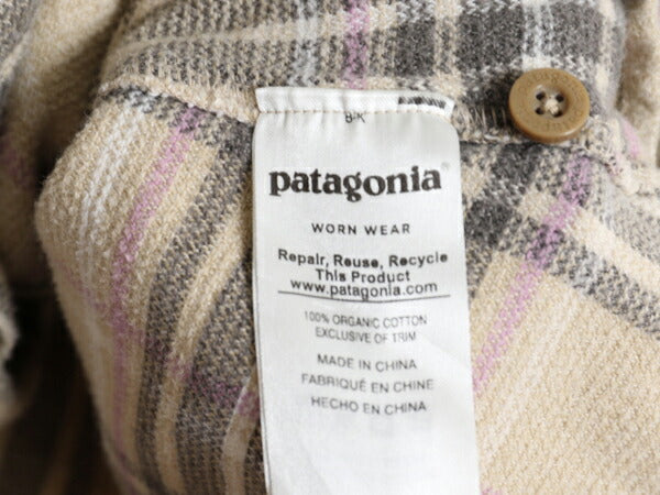 17年製 パタゴニア ロングスリーブ フィヨルド フランネル 長袖 シャツ レディース XS 程/ 古着 Patagonia アウトドア ネルシャツ チェック