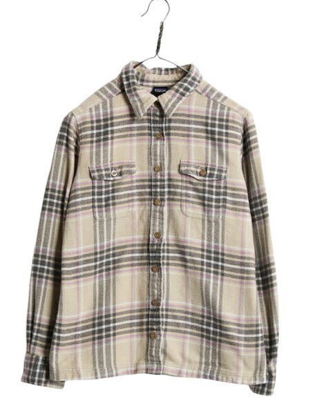 17年製 パタゴニア ロングスリーブ フィヨルド フランネル 長袖 シャツ レディース XS 程/ 古着 Patagonia アウトドア ネルシャツ チェック