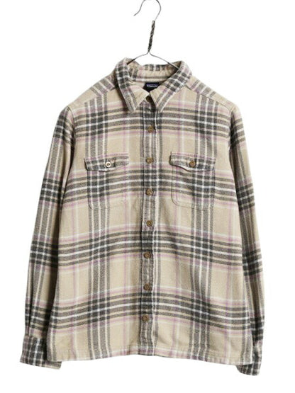 17年製 パタゴニア ロングスリーブ フィヨルド フランネル 長袖 シャツ レディース XS 程/ 古着 Patagonia アウトドア ネルシャツ チェック