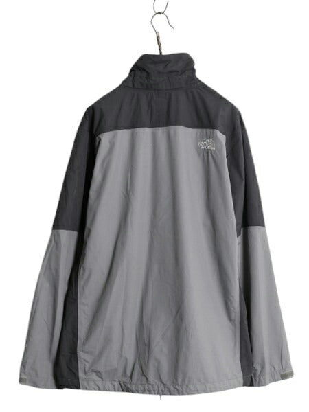 ノースフェイス HyVent ナイロン ジャケット メンズ L / 古着 The North Face アウトドア ブルゾン フルジップ ハイネック ツートン グレー