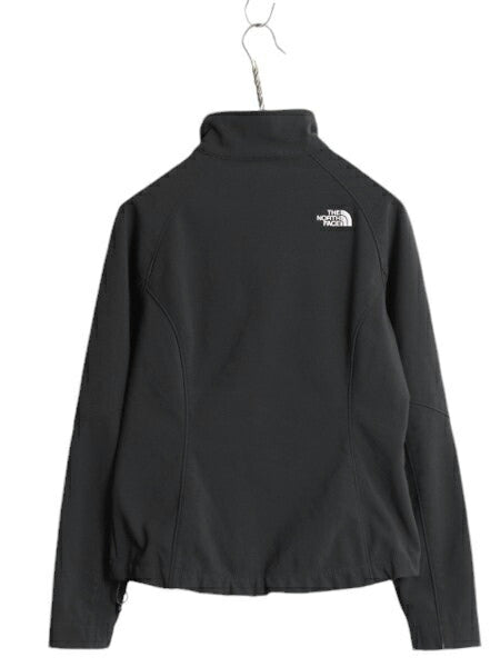 US企画 ノースフェイス APEX ソフトシェル ジャケット レディース S 古着 The North Face アウトドア 裏 フリース ブルゾン フルジップ 黒