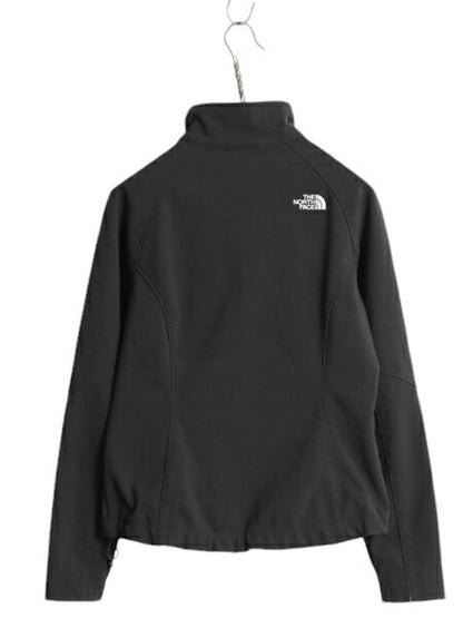 US企画 ノースフェイス APEX ソフトシェル ジャケット レディース S 古着 The North Face アウトドア 裏 フリース ブルゾン フルジップ 黒