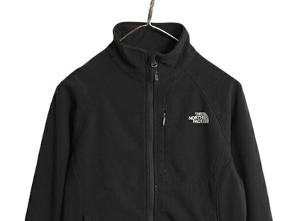 US企画 ノースフェイス APEX ソフトシェル ジャケット レディース S 古着 The North Face アウトドア 裏 フリース ブルゾン フルジップ 黒