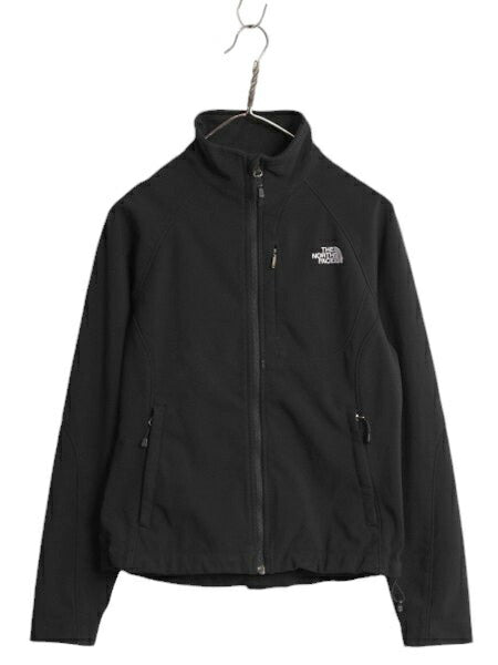 US企画 ノースフェイス APEX ソフトシェル ジャケット レディース S 古着 The North Face アウトドア 裏 フリース ブルゾン フルジップ 黒