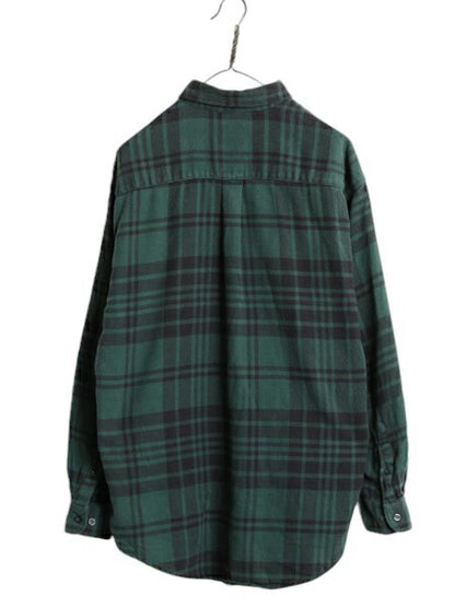 90s OLD GAP チェック ヘビー フランネル シャツ メンズ L / 90年代 オールド ギャップ コットン 長袖シャツ ネルシャツ 紺タグ ツートン