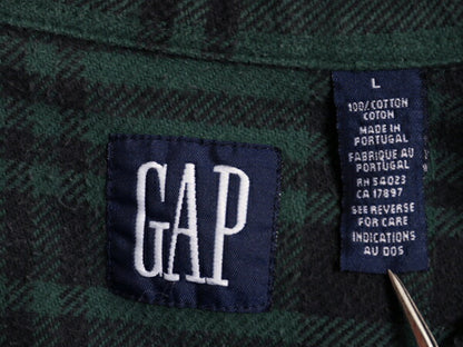 90s OLD GAP チェック ヘビー フランネル シャツ メンズ L / 90年代 オールド ギャップ コットン 長袖シャツ ネルシャツ 紺タグ ツートン