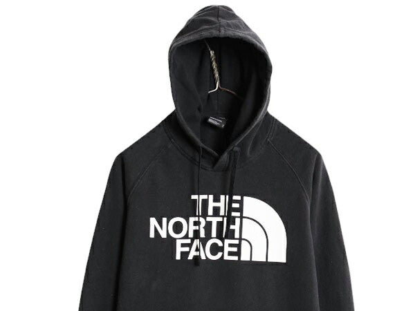 ノースフェイス プリント スウェット フード パーカー レディース М The North Face アウトドア プルオーバー 裏起毛 トレーナー ブラック