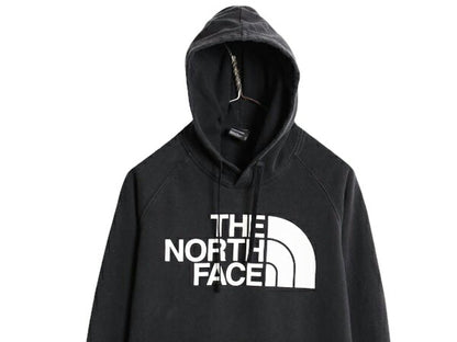 ノースフェイス プリント スウェット フード パーカー レディース М The North Face アウトドア プルオーバー 裏起毛 トレーナー ブラック
