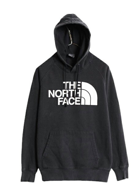ノースフェイス プリント スウェット フード パーカー レディース М The North Face アウトドア プルオーバー 裏起毛 トレーナー ブラック