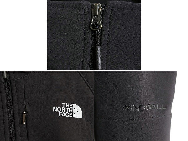 US企画 ノースフェイス ソフトシェル ジャケット レディース S 古着 The North face アウトドア 裏 フリース フルジップ ブルゾン ブラック
