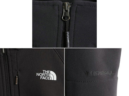 US企画 ノースフェイス ソフトシェル ジャケット レディース S 古着 The North face アウトドア 裏 フリース フルジップ ブルゾン ブラック