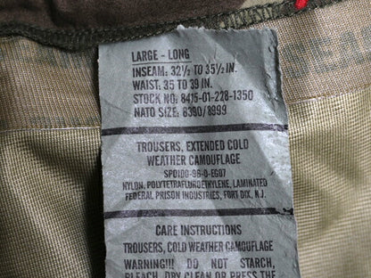 90s 96年製 米軍実物 US ARMY ウッドランド カモ オーバー パンツ LARGE LONG / 古着 90年代 オールド ECWCS ゴアテックス ミリタリー 軍物