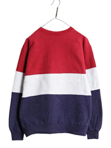 80s USA製 チャンピオン 前V スウェット トレーナー メンズ XL ヴィンテージ Champion 裏起毛 ヘビーウェイト トリコカラー 目付き 青タグ