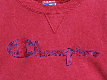 80s USA製 チャンピオン 前V スウェット トレーナー メンズ XL ヴィンテージ Champion 裏起毛 ヘビーウェイト トリコカラー 目付き 青タグ