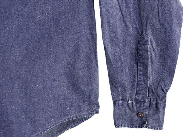 80s USA製 エルエルビーン 長袖 コットン ダック シャツ メンズ XL / 80年代 LLBEAN ヴィテージ LLビーン 長袖シャツ ポケット付き 無地 紺