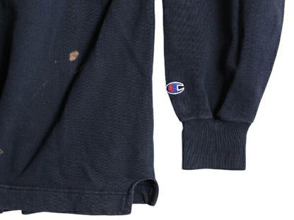 90s チャンピオン ワンポイント スウェット メンズ L 古着 90年代 オールド Champion 裏起毛 トレーナー スクリプト ロゴ スエット 目あり