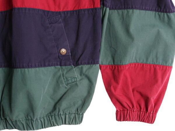 90s トミーヒルフィガー ボーダー スイングトップ ジャケット メンズ XL / 90年代 オールド TOMMY HILFIGER ジャンパー ブルゾン コットン