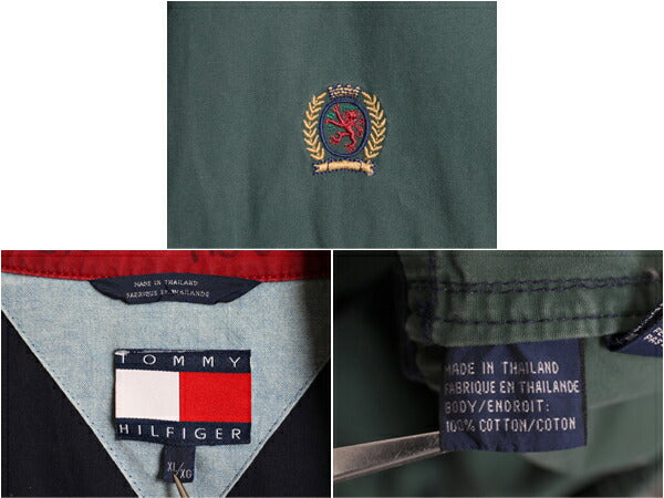 90s トミーヒルフィガー ボーダー スイングトップ ジャケット メンズ XL / 90年代 オールド TOMMY HILFIGER ジャンパー ブルゾン コットン