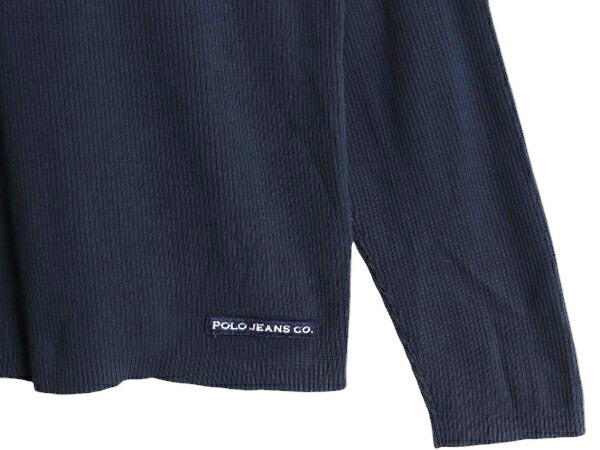 ラルフローレン ボーダーリブ編み コットン ニット セーター メンズ M / POLO JEANS Co ポロ 長袖ニット ツートン カットソー ワンポイント