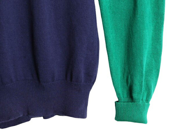 90s ポロゴルフ コットン 長袖 ニット ポロシャツ メンズ L 古着 90年代 オールド POLO GOLF ラルフローレン リブ編み セーター クレイジー