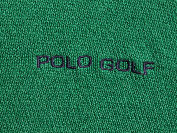 90s ポロゴルフ コットン 長袖 ニット ポロシャツ メンズ L 古着 90年代 オールド POLO GOLF ラルフローレン リブ編み セーター クレイジー