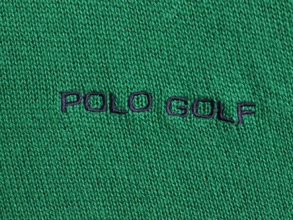 90s ポロゴルフ コットン 長袖 ニット ポロシャツ メンズ L 古着 90年代 オールド POLO GOLF ラルフローレン リブ編み セーター クレイジー