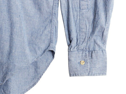 90s ジェイクルー ボタンダウン シャンブレー シャツ メンズ M / 古着 オールド 無地 J CREW 旧タグ 100% コットン BD ポケット付き ブルー