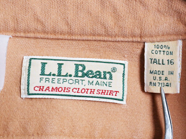 80s USA製 エルエルビーン コットン シャモア クロス シャツ メンズ L 程/ 80年代 ヴィンテージ LLBEAN アウトドア 長袖シャツ ネルシャツ