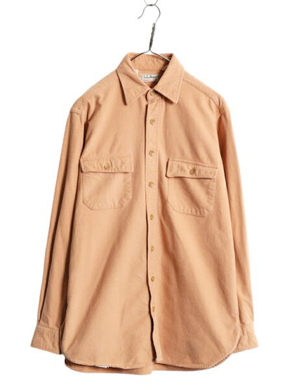 80s USA製 エルエルビーン コットン シャモア クロス シャツ メンズ L 程/ 80年代 ヴィンテージ LLBEAN アウトドア 長袖シャツ ネルシャツ