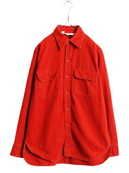 70s ウールリッチ コットン シャモア クロス シャツ メンズ L 古着 70年代 ヴィンテージ Woolrich ネルシャツ フランネル アウトドア 無地