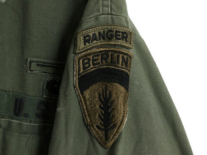 70s 70年製 米軍実物 US ARMY コットン サテン ユーティリティ シャツ メンズ M 程/ 70年代 ヴィンテージ シャツ袖 2nd OG107 ミリタリー