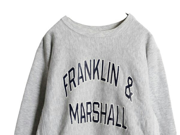 80s USA製 チャンピオン リバースウィーブ 2段 カレッジ プリント スウェット メンズ M 古着 ヴィンテージ Champion トレーナー 裏起毛 灰