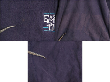 90s USA製 チャンピオン リバースウィーブ カレッジ 刺繍 スウェット メンズ XL オールド Champion トレーナー 裏起毛 ワンポイント ナス紺