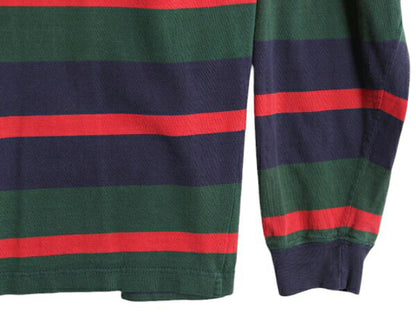 90s ジェイクルー タートルネック ボーダー 長袖 Tシャツ メンズ L 古着 90年代 オールド J CREW ロンT ストレッチ コットン マルチカラー