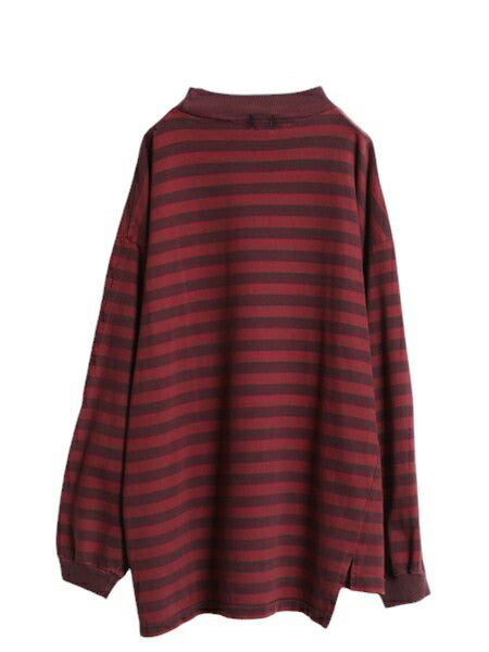 80s OLD GAP モックネック ボーダー ポケット付き 長袖 Tシャツ メンズ L ヴィンテージ ギャップ ヘビーウェイト ロンT ハイネック 旧タグ