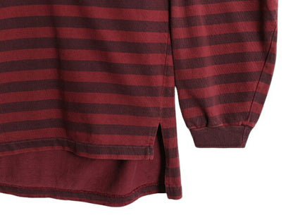 80s OLD GAP モックネック ボーダー ポケット付き 長袖 Tシャツ メンズ L ヴィンテージ ギャップ ヘビーウェイト ロンT ハイネック 旧タグ
