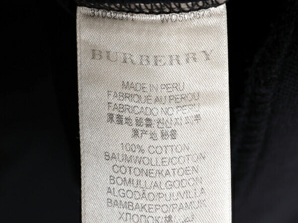 バーバリー ブリット ハーフジップ スウェット メンズ XL 古着 Burberry BRIT ハイネック トレーナー 大きいサイズ ワンポイント 薄手 黒