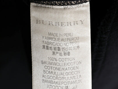 バーバリー ブリット ハーフジップ スウェット メンズ XL 古着 Burberry BRIT ハイネック トレーナー 大きいサイズ ワンポイント 薄手 黒