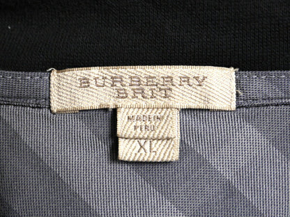 バーバリー ブリット ハーフジップ スウェット メンズ XL 古着 Burberry BRIT ハイネック トレーナー 大きいサイズ ワンポイント 薄手 黒