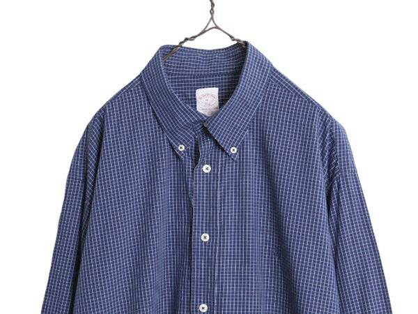 ブルックスブラザーズ グラフ チェック 長袖 ボタンダウン シャツ メンズ XL / BROOKS BROTHERS 346 長袖シャツ コットン 大きいサイズ BD
