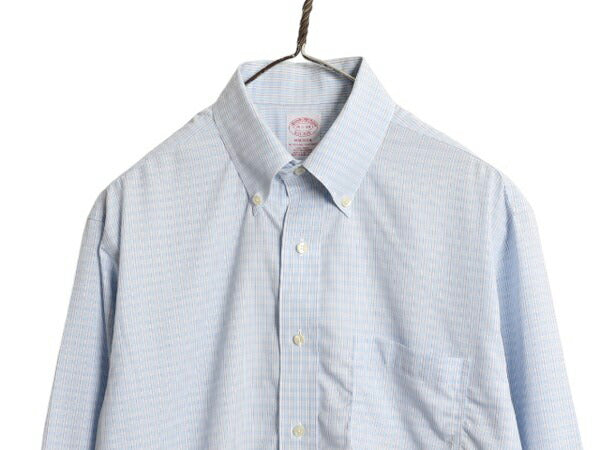 ブルックスブラザーズ 長袖 ボタンダウン シャツ メンズ M 程 古着 Brooks Brothers ピマ コットン 長袖シャツ ワイシャツ ノーアイロン BD