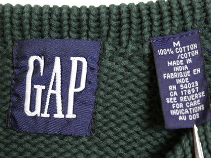 90s OLD GAP ボートネック コットン ニット セーター メンズ M / 紺タグ 90年代 オールド ギャップ リブ編み トリコロール ボーダー 無地