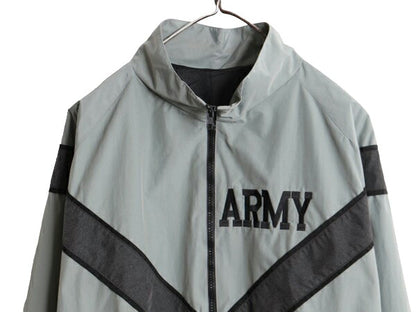 00s 04年製 米軍実物 US ARMY ナイロン トレーニング ジャケット XS REGULAR / 古着 00年代 ミリタリー 軍物 PFU ジャンパー ブルゾン 灰